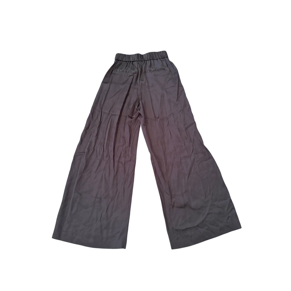 Peserico Gunmetal Grey Wide-Leg Pull-On Flowy Pants NWT - 40 / US6